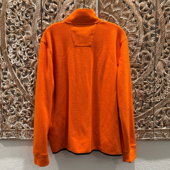 Nautica Orange & Navy Blue Fleece 1/4 Zip Front Pullover Sweater- … - Picture 2 of 10